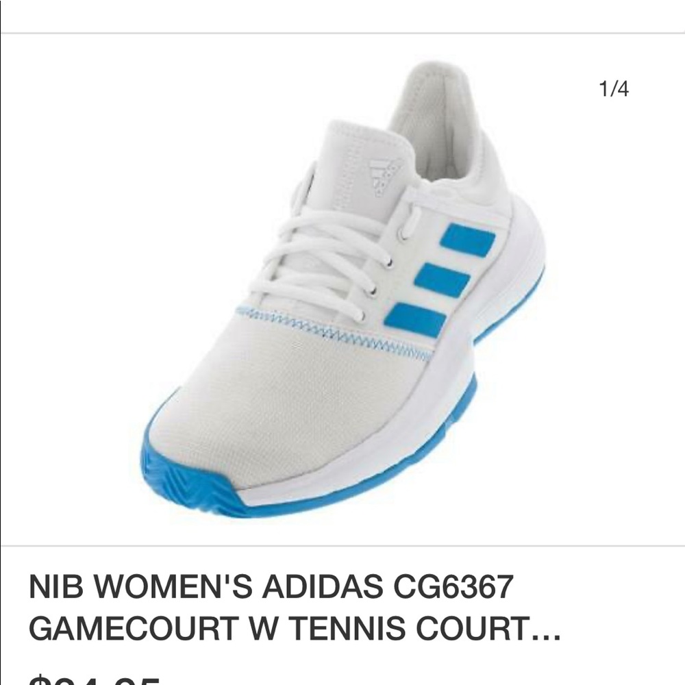 WOMEN ADIDAS GAMECOURT TENNIS ATHLETIC WHITE/BLUE